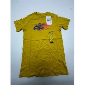 Nike Kids Yellow Flame‎ Graphic Tee T Shirt XS